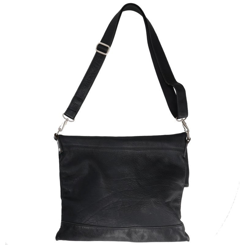 Yamamoto + Noir 2-Way Leather Square Shoulder Bag Black
