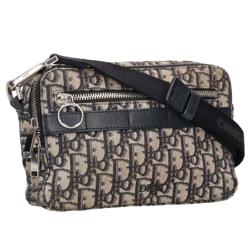 DIOR Oblique Shoulder Bag Navy Size ONE SIZE