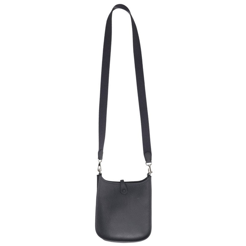 HERMES Evelyne Clemence Leather Shoulder Bag Gray Size TPM