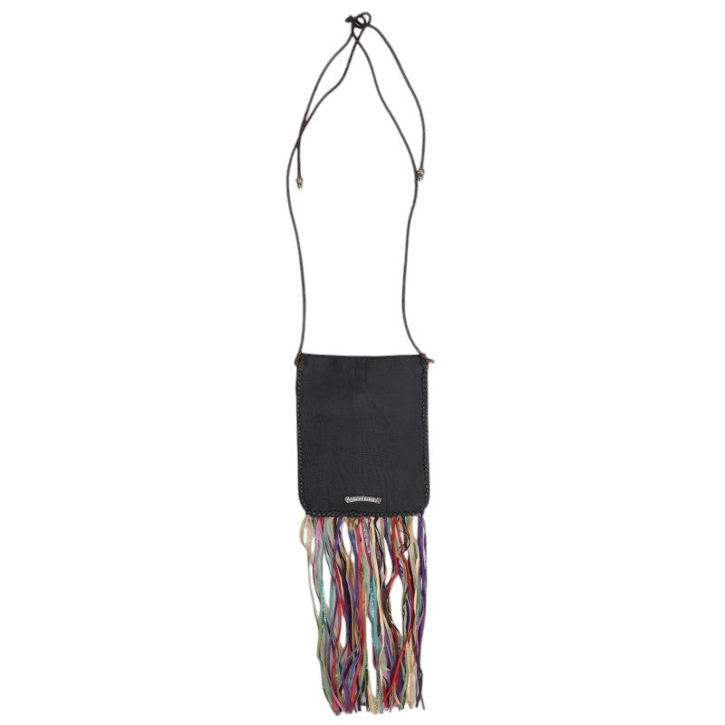 Chrome Hearts Hippie Fringe Leather Shoulder Bag Black Multi