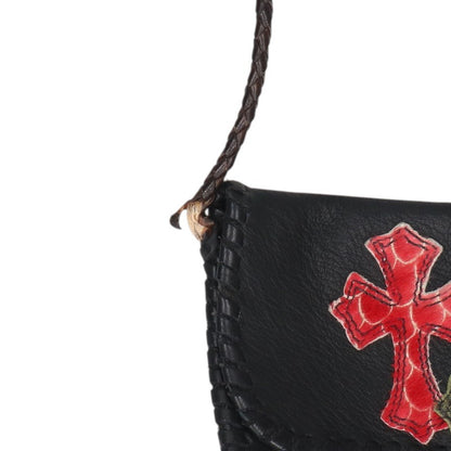 Chrome Hearts Hippie Fringe Leather Shoulder Bag Black Multi