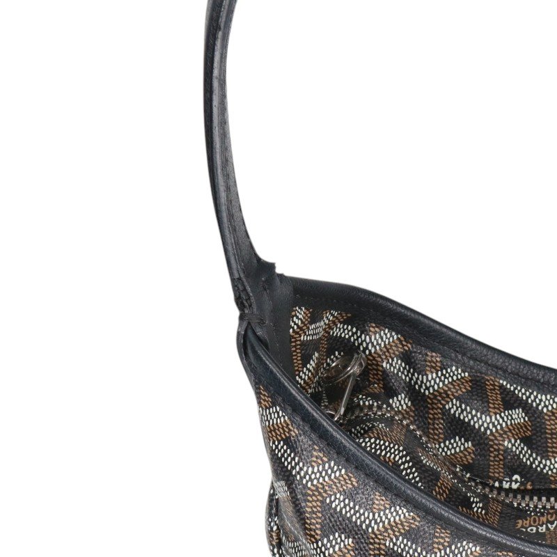 GOYARD Boheme Hobo PVC Monogram Shoulder Bag Black