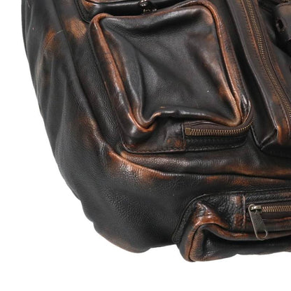 BALENCIAGA Super Busy Leather Shoulder Bag Brown