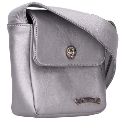 Chrome Hearts HOT POT Cross Ball Button Leather Bag Silver