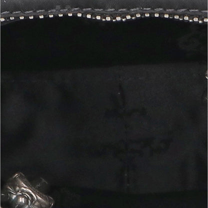 Chrome Hearts HOT POT Cross Ball Button Leather Bag Silver