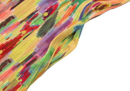 PLEATS PLEASE Mosaic Print Pleated Long Shirt Multi Size 3