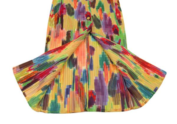 PLEATS PLEASE Mosaic Print Pleated Long Shirt Multi Size 3