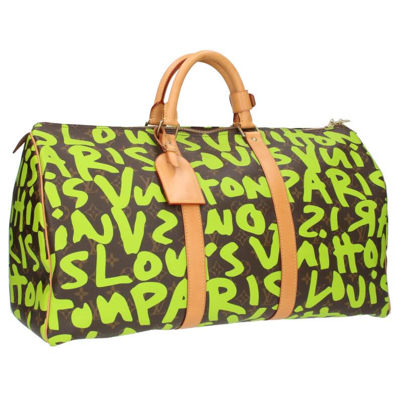 LOUISVUITTON Keepall 50 Graffiti Vert Duffel Size ONE SIZE