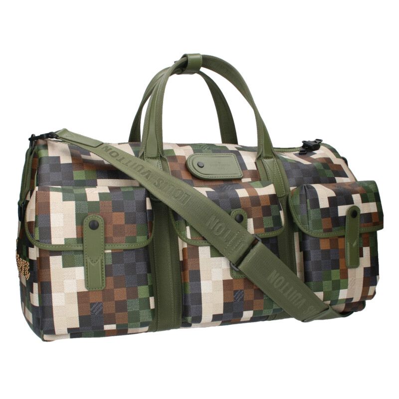 LOUISVUITTON Damouflage Leather Keepall 55 Size ONE SIZE