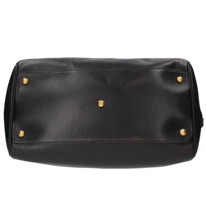 Saint Laurent Paris Duffle 2-Way Shoulder Leather Boston Bag Black x Gold