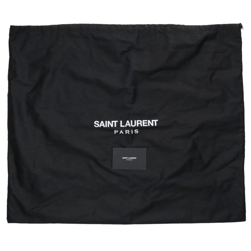 Saint Laurent Paris Duffle 2-Way Shoulder Leather Boston Bag Black x Gold