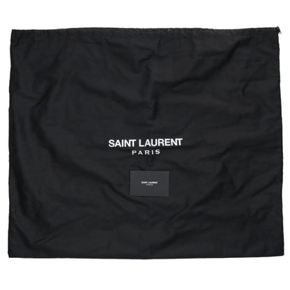 Saint Laurent Paris Duffle 2-Way Shoulder Leather Boston Bag Black x Gold