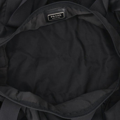PRADA Triangle Logo Nylon Boston Bag Black