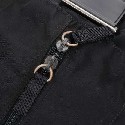 PRADA Triangle Logo Nylon Boston Bag Black
