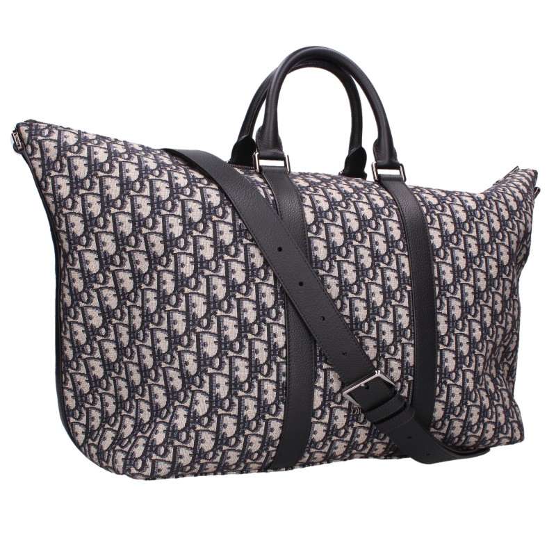 DIOR Oblique Jacquard Calfskin Weekender Duffle Bag Multi