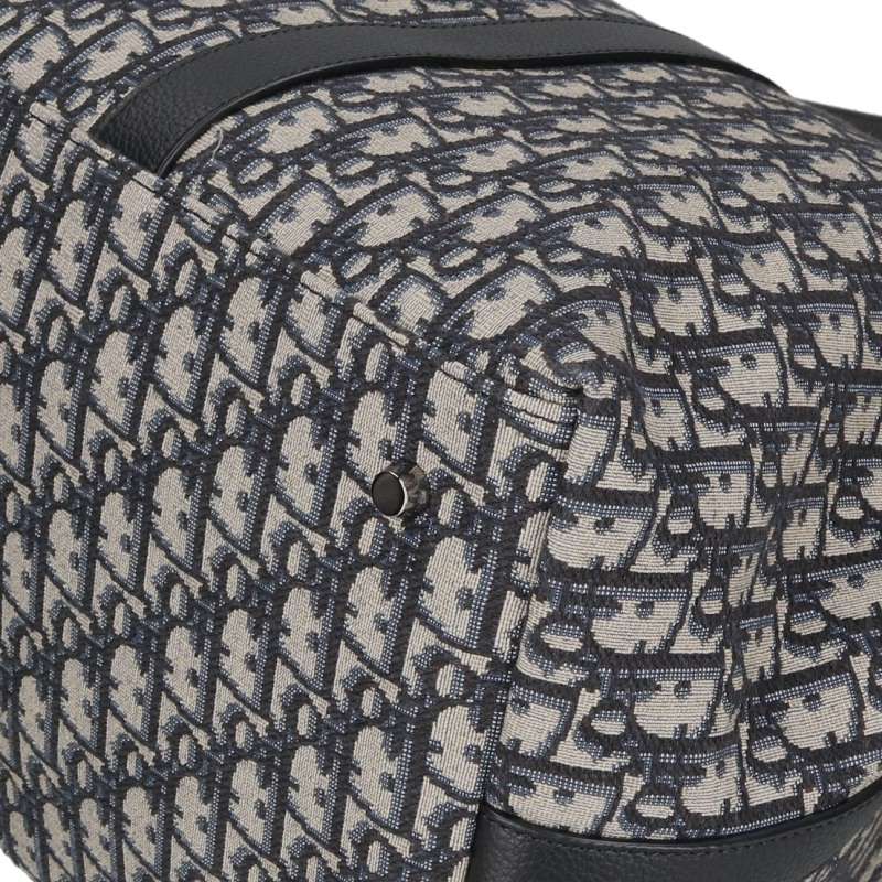 DIOR Oblique Jacquard Calfskin Weekender Duffle Bag Multi