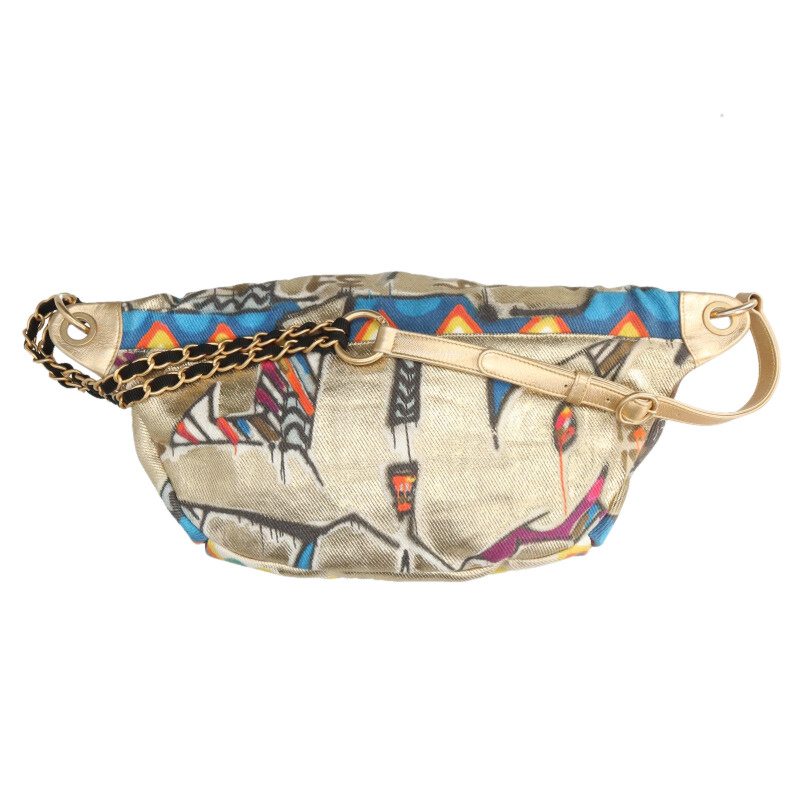CHANEL Egypt Graffiti Chain Waist Bag Gold