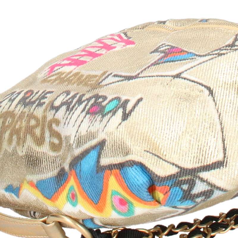 CHANEL Egypt Graffiti Chain Waist Bag Gold