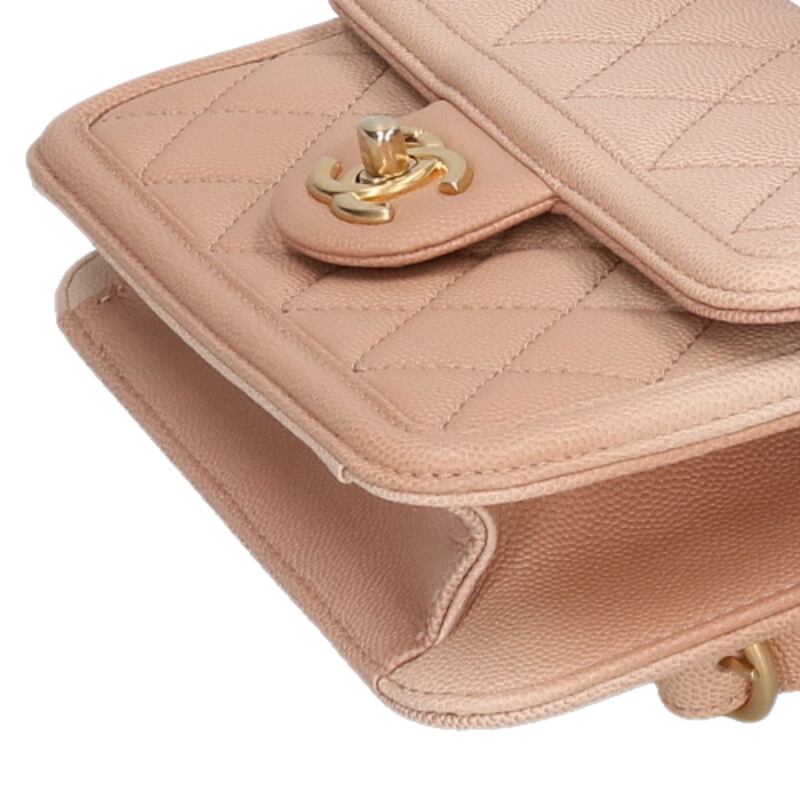 CHANEL Caviar Skin Belt Bag Beige Size ONE SIZE
