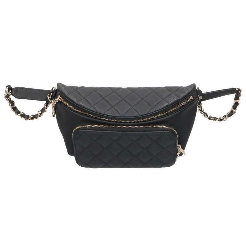 CHANEL AS0465 Matelasse Caviar Skin Belt Bag Size ONE SIZE