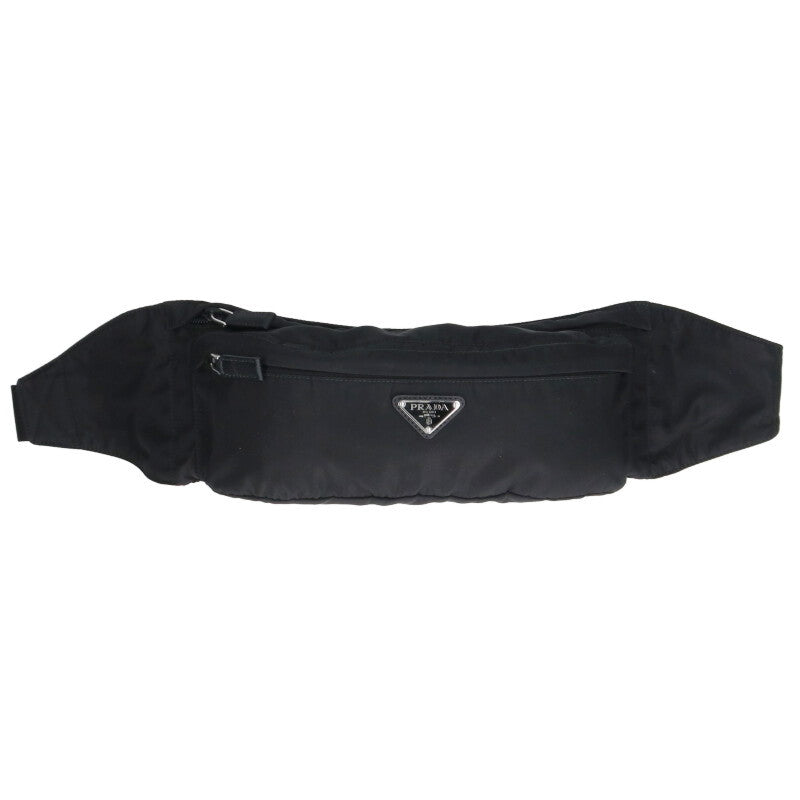 Prada Black Triangle Logo Nylon Belt Bag