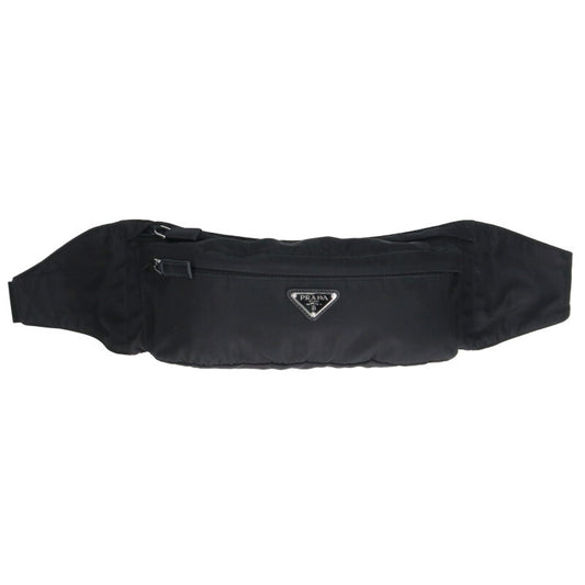 Prada Black Triangle Logo Nylon Belt Bag