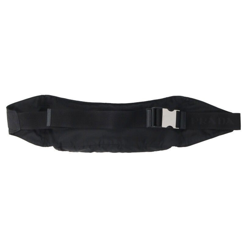 Prada Black Triangle Logo Nylon Belt Bag