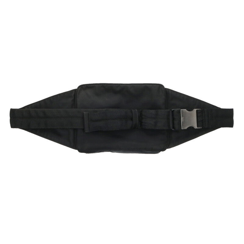 PRADA Triangle Logo Nylon Waist Bag Black Size ONE SIZE