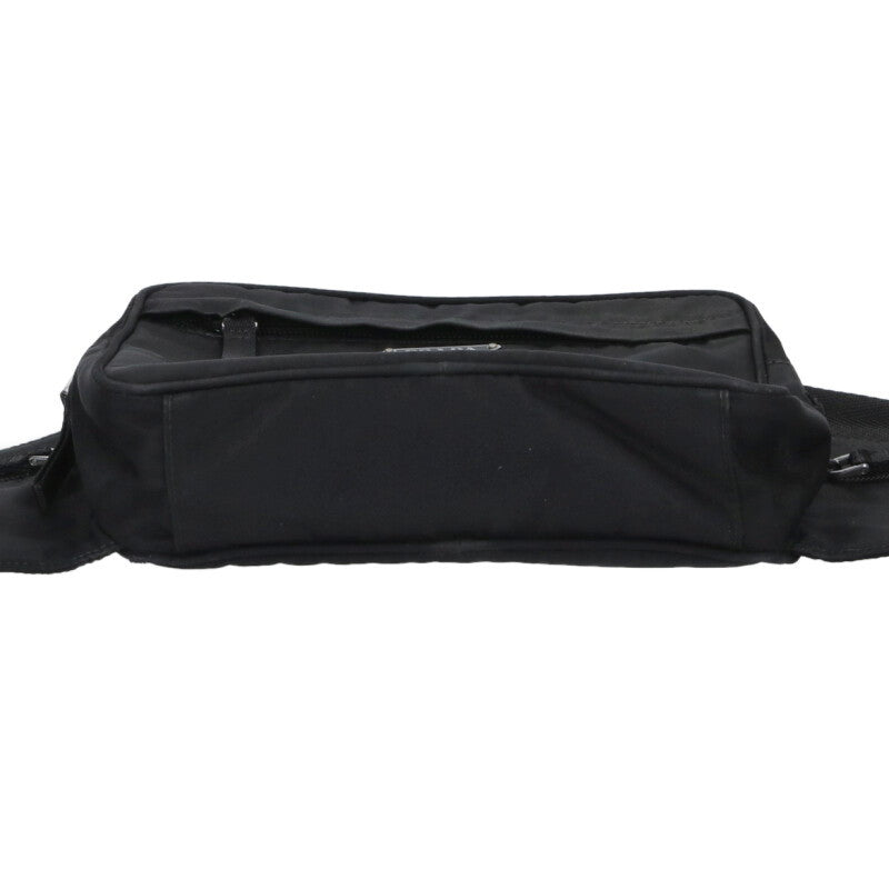 PRADA Triangle Logo Nylon Waist Bag Black Size ONE SIZE