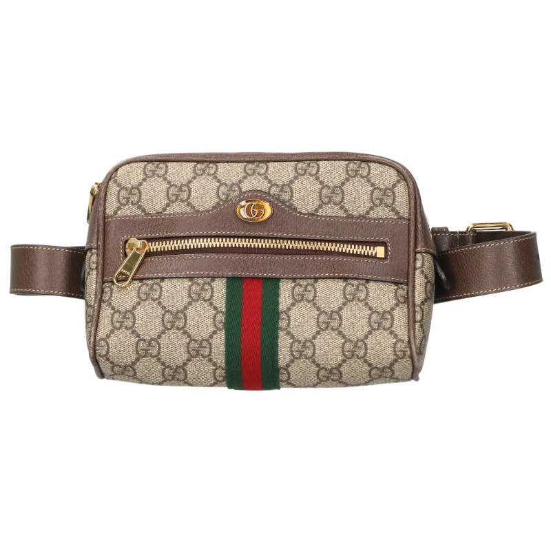 GUCCI GG Canvas Leather Body Bag Beige&Brown Size ONE SIZE