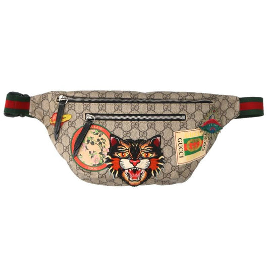 GUCCI GG Supreme Angry Cat Waist Bag Beige Size ONE SIZE
