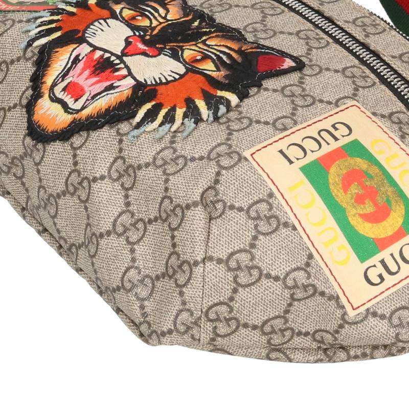 GUCCI GG Supreme Angry Cat Waist Bag Beige Size ONE SIZE