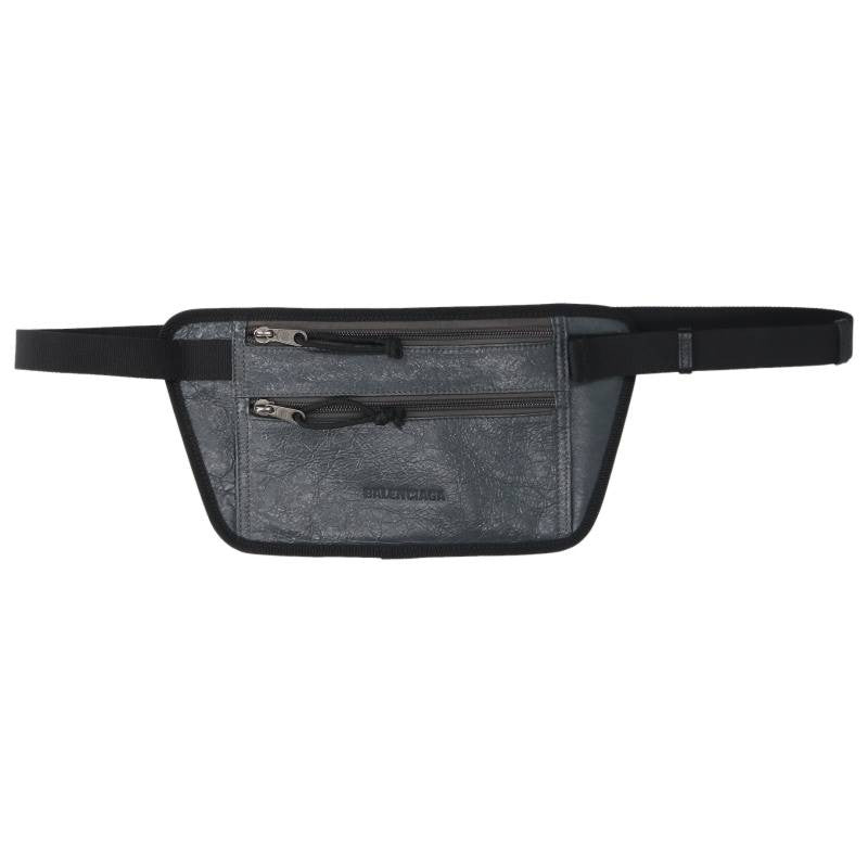 BALENCIAGA Leather Waist Bag Black Size ONE SIZE