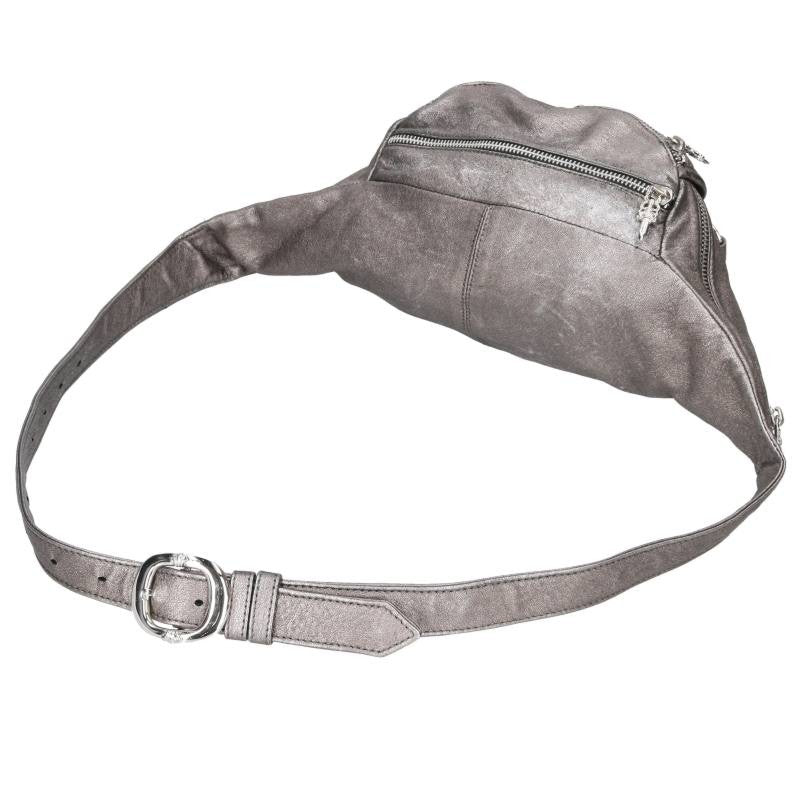 Chrome Hearts Dagger Zip Leather Bag Silver Size ONE SIZE