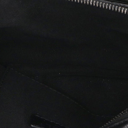 CHANEL Matelasse Calfskin Leather Body Bag Black Silver