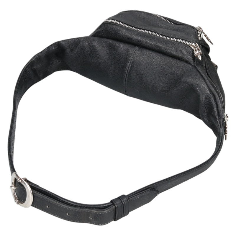 Chrome Hearts #1 SNAT PACK Leather Dagger Zip Black Silver Bag