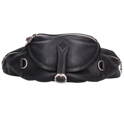 Chrome Hearts #1 SNAT PACK Leather Dagger Zip Black Silver Bag