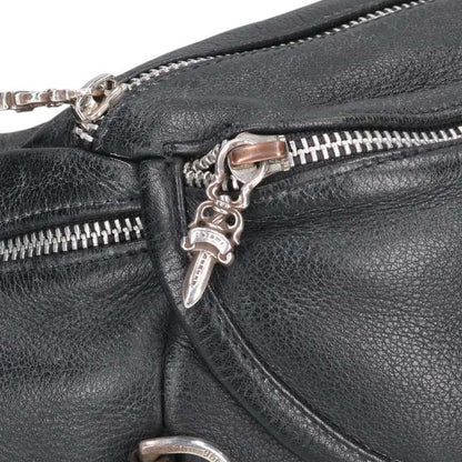 Chrome Hearts #1 SNAT PACK Leather Dagger Zip Black Silver Bag