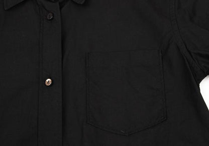 JILSANDER Cotton Basic Button-Up Shirt Black Size 36