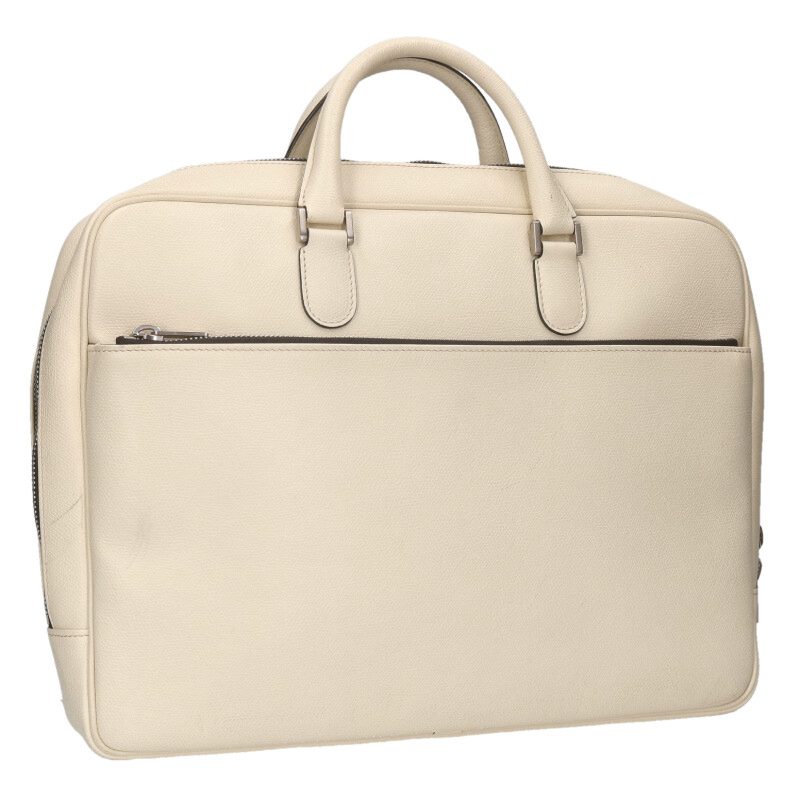 Valextra Leather Brief Bag White Size ONE SIZE
