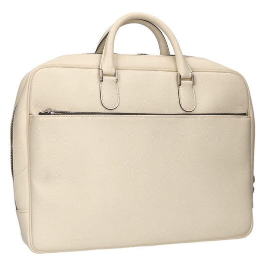 Valextra Leather Brief Bag White Size ONE SIZE