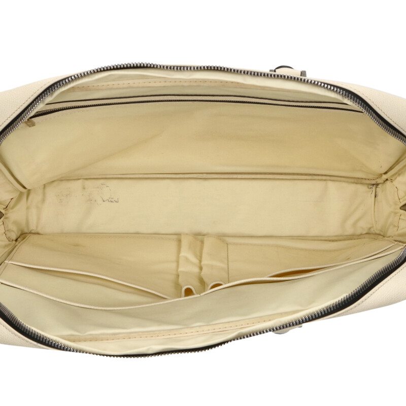 Valextra Leather Brief Bag White Size ONE SIZE