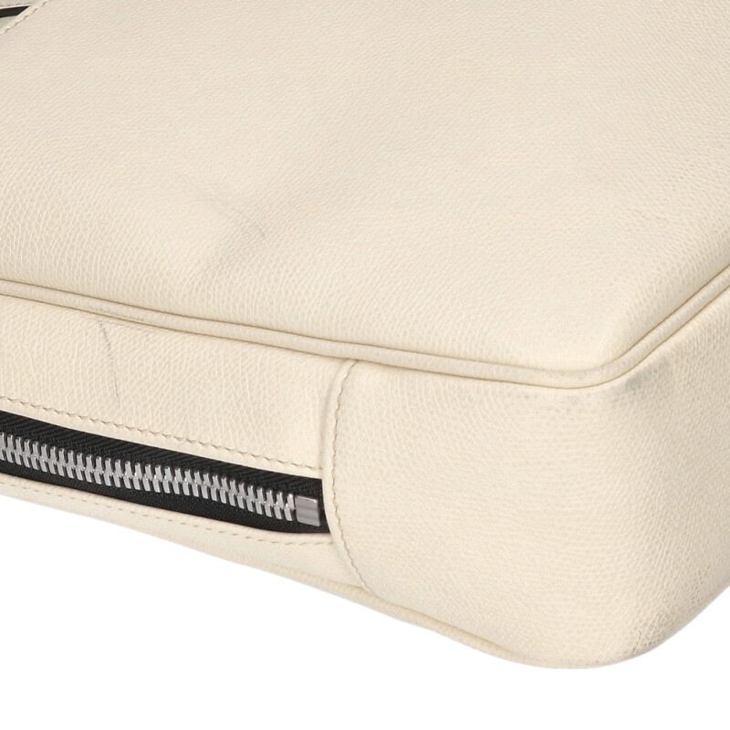 Valextra Leather Brief Bag White Size ONE SIZE