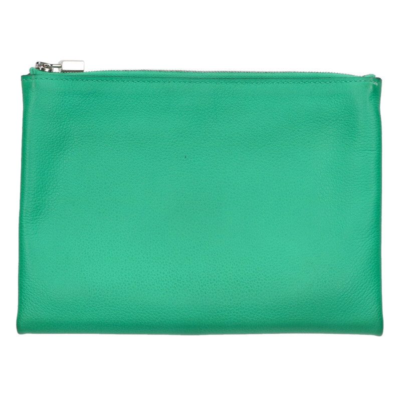 HERMES Atout PM Evercolor Pouch Green/Silver Size ONE SIZE