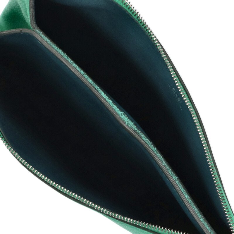 HERMES Atout PM Evercolor Pouch Green/Silver Size ONE SIZE