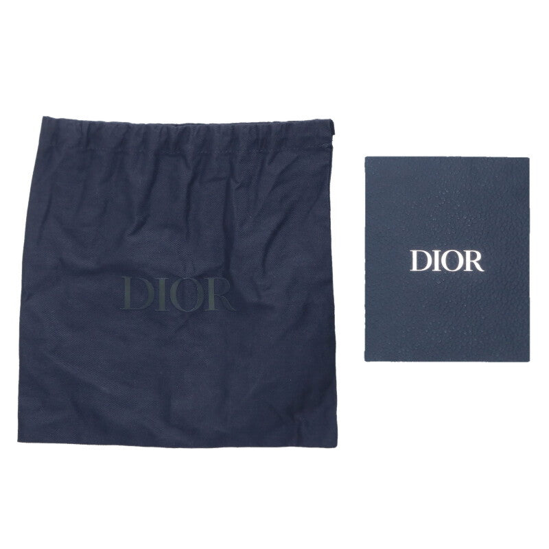DIOR Oblique Canvas Pouch Beige/Navy Size ONE SIZE