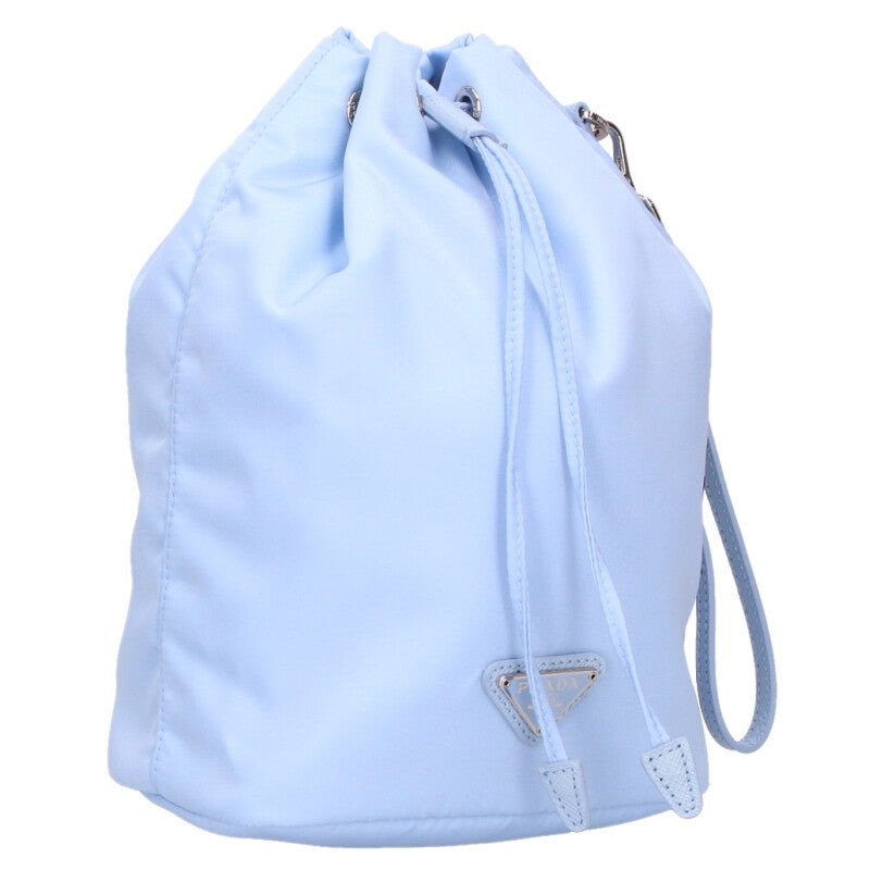 Prada Re-Nylon Triangle Logo Pouch Light Blue