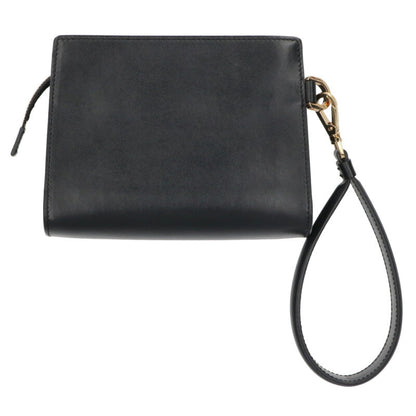 DOLCE & GABBANA Calfskin Leather Pouch Black Size ONE SIZE