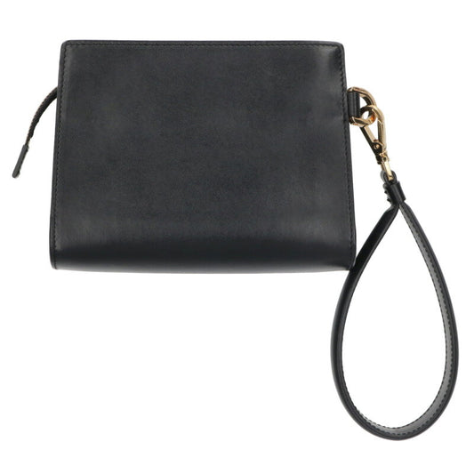 DOLCE & GABBANA Calfskin Leather Pouch Black Size ONE SIZE