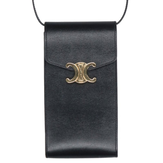 CELINE Triomphe Leather Mobile Pouch Size ONE SIZE